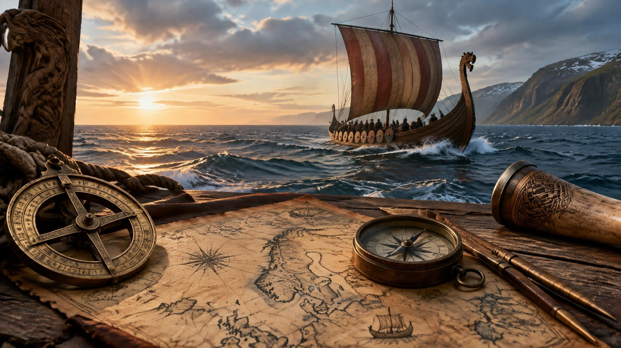 viking ship sailing