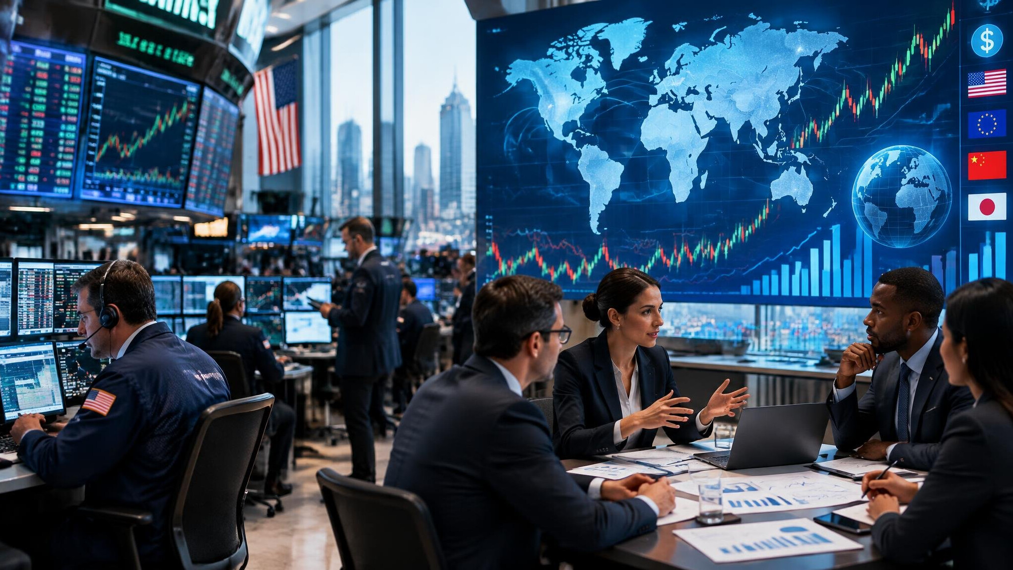 stock market trading floor